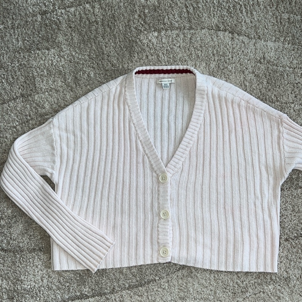 American Eagle baby pink button up